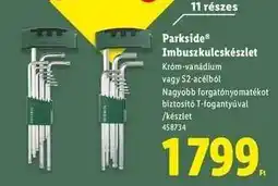 Lidl PARKSIDE Imbuszkulcskészlet ajánlat