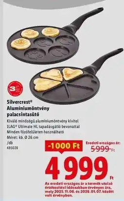 Lidl Silvercrest Alumíniumöntvény palacsintasütő ajánlat