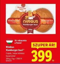 Lidl Nimbus Hamburger buci ajánlat