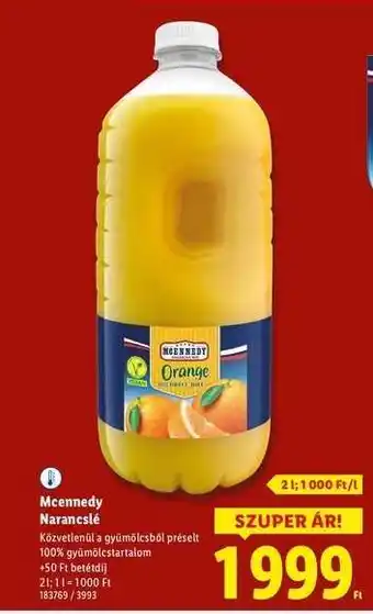 Lidl MCENNEDY Narancslé ajánlat