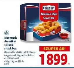 Lidl MCENNEDY Amerikai stílusú snack box ajánlat