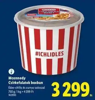 Lidl Mcennedy Csirkefalatok boxban ajánlat