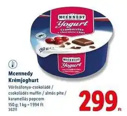 Lidl MCENNEDY Krémjoghurt ajánlat