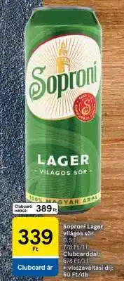 Tesco Soproni Lager világos sör ajánlat