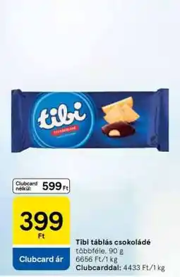 Tesco TIBI Táblás csokoládé ajánlat