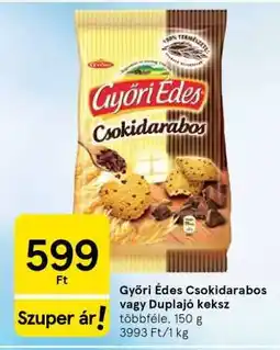 Tesco Győri Édes Csokidarabos vagy Duplajó keksz ajánlat
