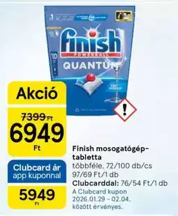 Tesco FINISH Mosogatógép-tabletta ajánlat