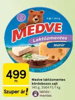 Tesco Medve laktózmentes kördobozos sajt ajánlat