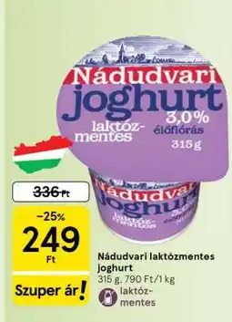 Tesco Nádudvari laktózmentes joghurt ajánlat
