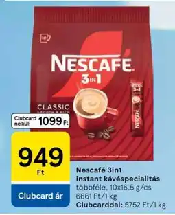 Tesco Nescafé 3in1 instant kávéspecialitás ajánlat