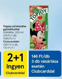 Tesco Topjoy szívószálas gyümölcsital ajánlat