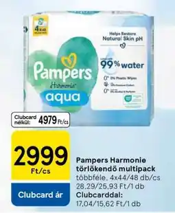 Tesco Pampers Harmonie törlőkendő multipack ajánlat