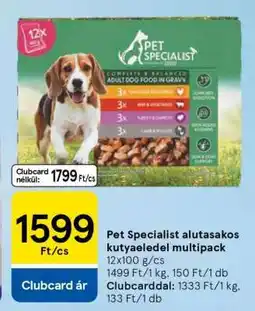 Tesco Pet Specialist alutasakos kutyaeledel multipack ajánlat