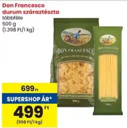 Spar Don Francesco durum száraztészta ajánlat