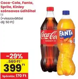 Spar Coca-Cola, Fanta, Sprite, Kinley szénsavas üdítőital ajánlat