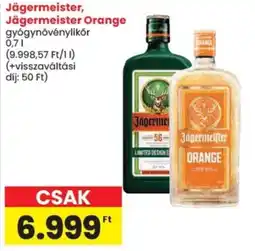 Spar Jägermeister, Jägermeister Orange gyógynövénylikör ajánlat