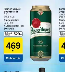 Tesco Pilsner Urquell dobozos sör ajánlat