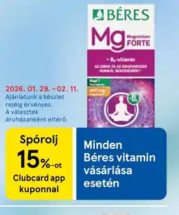 Tesco BÉRES Mg Magnézium FRTE ajánlat