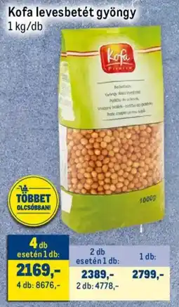 Metro Kofa levesbetét gyöngy ajánlat