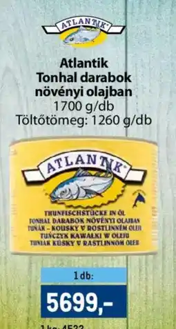 Metro Atlantik Tonhal darabok növényi olajban ajánlat