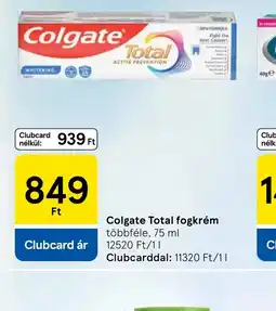 Tesco Colgate Total fogkrém ajánlat