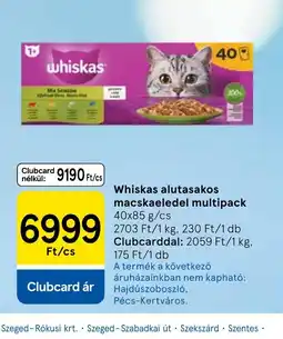 Tesco Whiskas alutasakos macskaeledel ajánlat