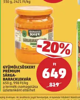 PENNY GYÜMÖLCSÖSKERT SÁRGABARACKLEKVÁR ajánlat