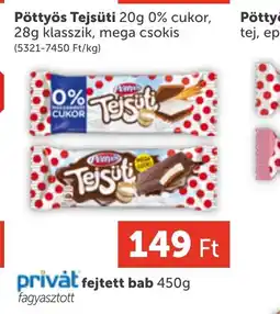 PRIVÁT Pöttyös Tejsüti ajánlat