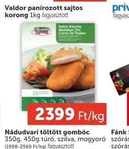 PRIVÁT Valdor panírozott sajtos korong ajánlat