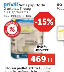 PRIVÁT privát Sofia papírtörlő ajánlat