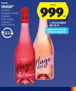 ALDI RAVINI HUGO bor alapú koktél ajánlat