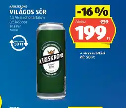 ALDI KARLSKRONE VILÁGOS SÖR ajánlat