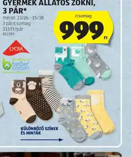 ALDI GYERMEK ÁLLATOS ZOKNI ajánlat