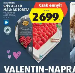 ALDI FINEST BAKERY SZÍV ALAKÚ MÁLNÁS TORTA ajánlat