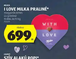 ALDI MILKA I LOVE MILKA PRALINÉ ajánlat