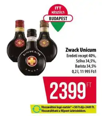 Coop Zwack Unicum ajánlat