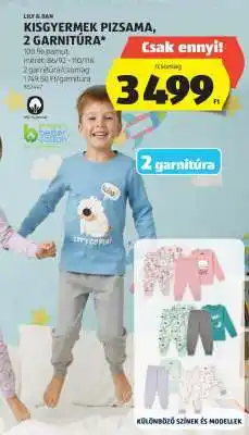 ALDI Lily & Dan Kisgyermek Pizsama, 2 Garnitúra ajánlat