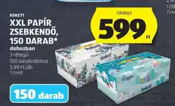 ALDI Kokett XXL papír zsebkendő, 150 darab ajánlat