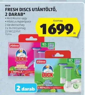 DUCK FRESH DISCS UTÁNTÖLTŐ, 2 DARAB