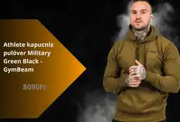 GymBeam Athlete kapucnis pulóver Military Green Black - GymBeam ajánlat