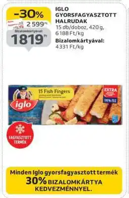 Auchan IGLO GYORSFAGYASZTOTT HALRUDAK ajánlat