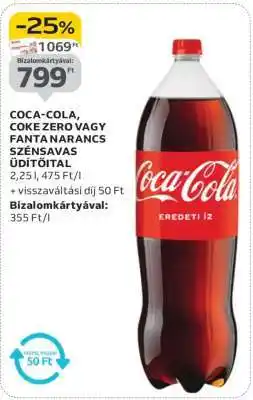Coca-Cola, Coke Zero vagy Fanta Narancs Szénsavas Üdítőital