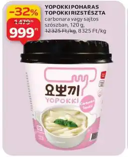 Auchan Yopokki poharas topokki rizstészta ajánlat