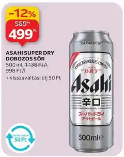 Auchan ASAHI SUPER DRY DOBOZOS SÖR ajánlat