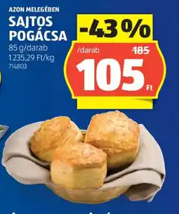 ALDI AZON MELEGÉBEN SAJTOS POGÁCSA ajánlat