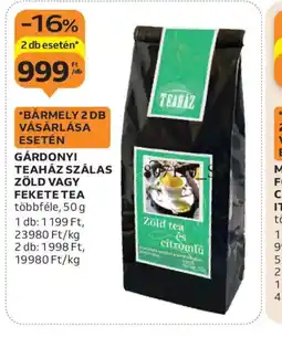 Auchan GÁRDONYI TEAHÁZ SZÁLAS TEA ajánlat