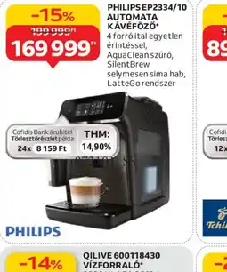 Auchan PHILIPS AUTOMATA KÁVÉFŐZŐ ajánlat