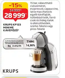 Auchan KRUPS KP123 MINI ME KÁVÉFŐZŐ ajánlat
