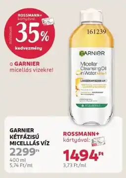 Rossmann Garnier kétfázisú micelllás víz ajánlat