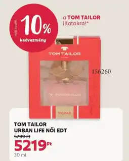 Rossmann Tom Tailor Urban Life női edt ajánlat